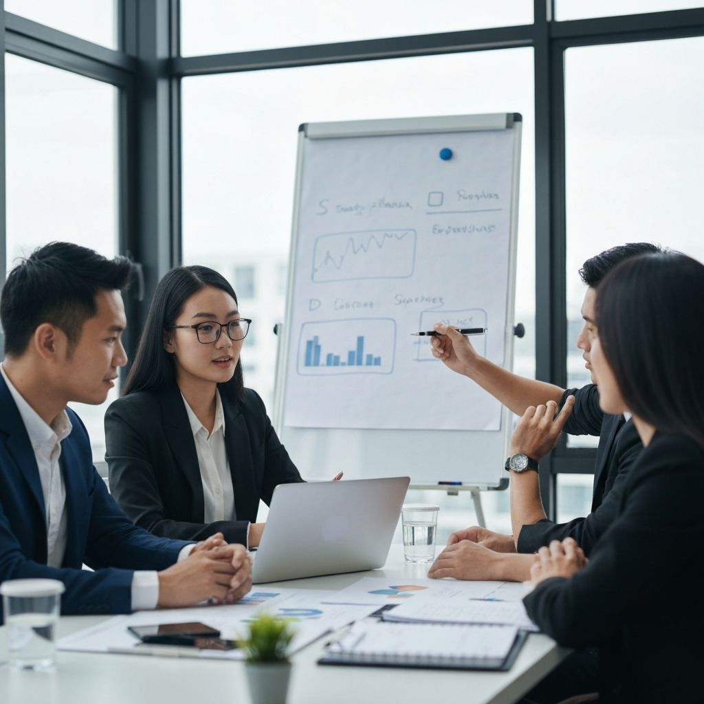 Professionelles Beratungsteam bei strategischer Besprechung